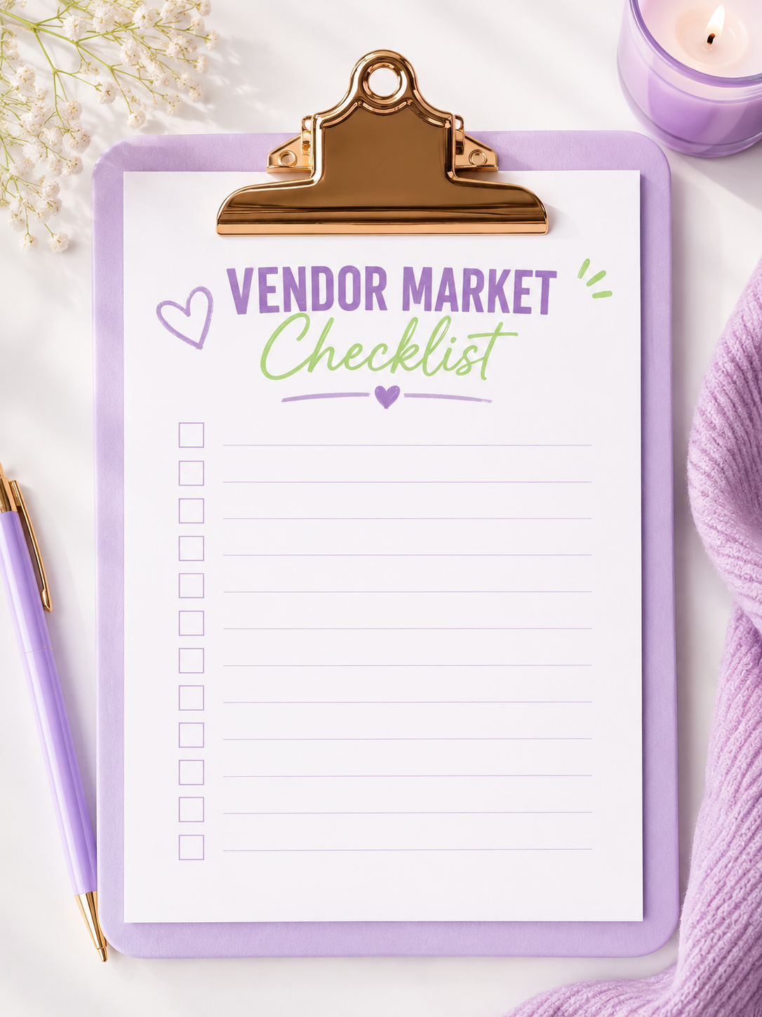Vendor Market Checklist